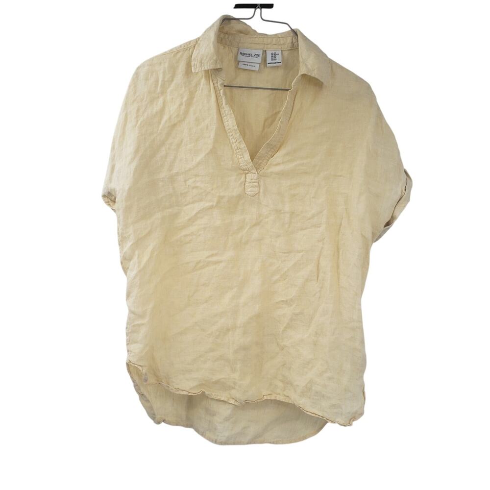 RACHEL ZOE Yellow Linen Top - Women's Size XS Extra Small